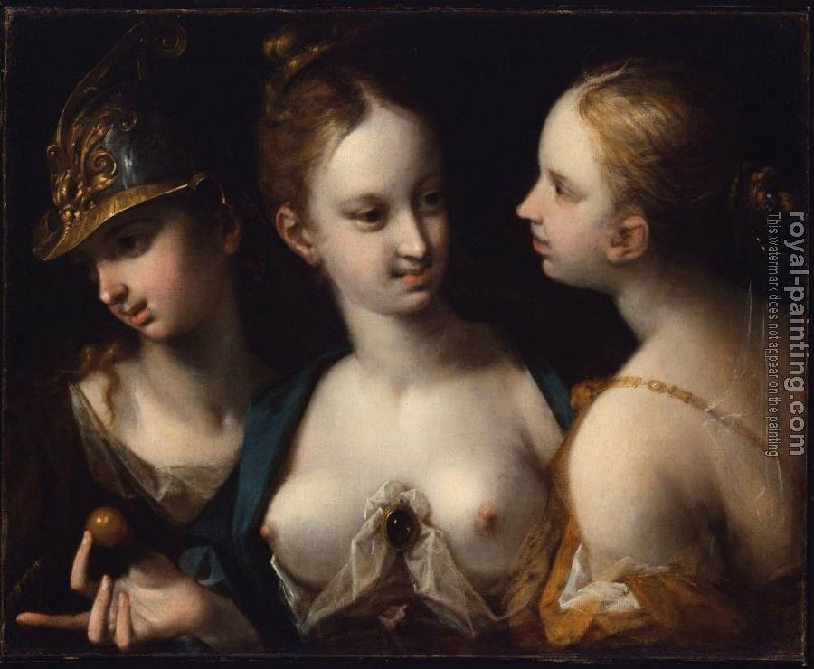 Hans Von Aachen : Pallas Athena, Venus and Juno